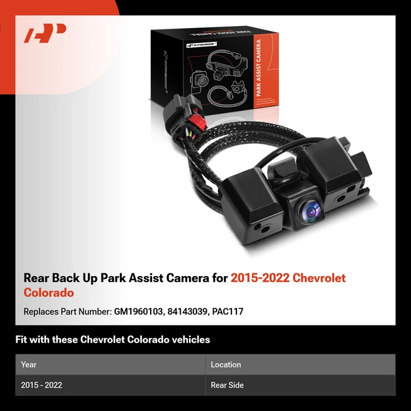 Rear Back Up Park Assist Camera for 2015-2022 Chevrolet Colorado