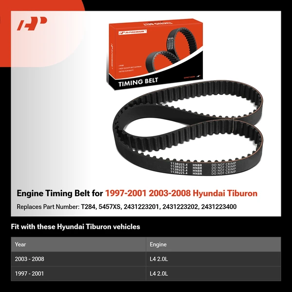 Engine Timing Belt for 1997-2001 2003-2008 Hyundai Tiburon