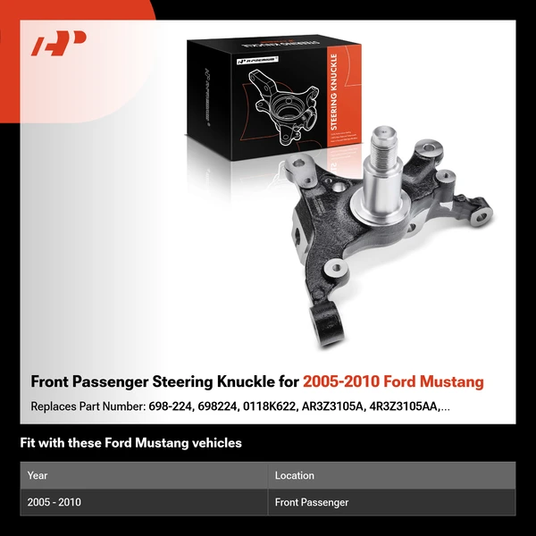 Front Passenger Steering Knuckle for 2005-2010 Ford Mustang