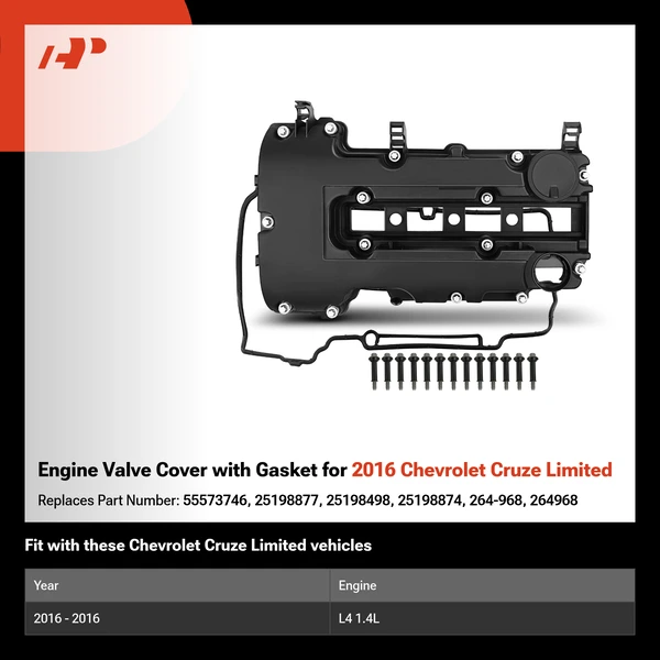 Engine Valve Cover with Gasket for 2016 Chevrolet Cruze Limited