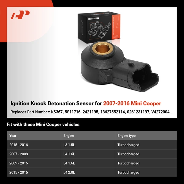 Ignition Knock Detonation Sensor for 2007-2016 Mini Cooper