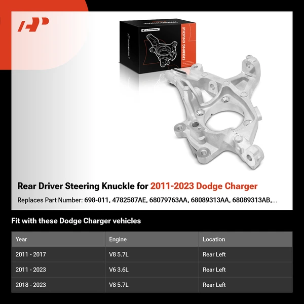 Rear Driver Steering Knuckle for 2011-2023 Dodge Charger