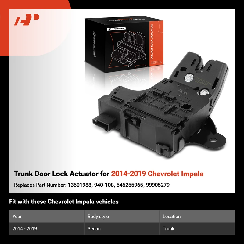 Trunk Door Lock Actuator for 2014-2019 Chevrolet Impala