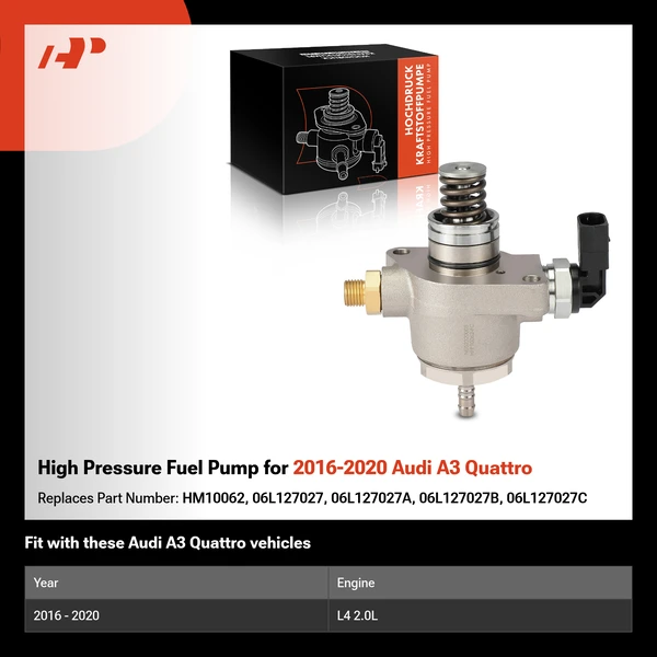 High Pressure Fuel Pump for 2016-2020 Audi A3 Quattro