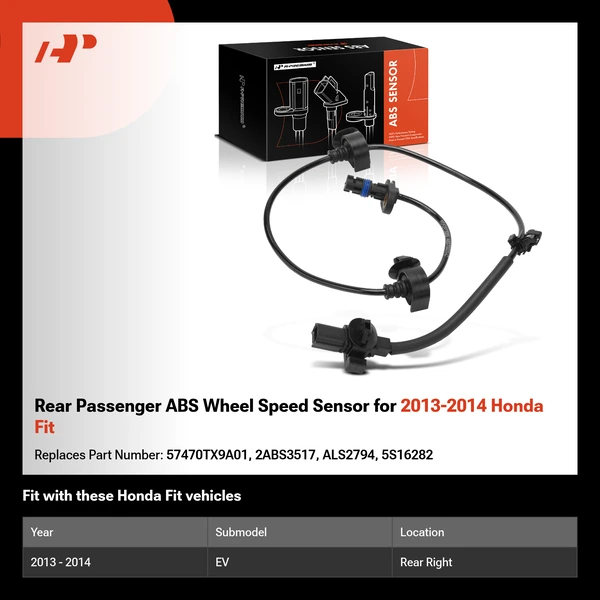 Rear Passenger ABS Wheel Speed Sensor for 2013-2014 Honda Fit