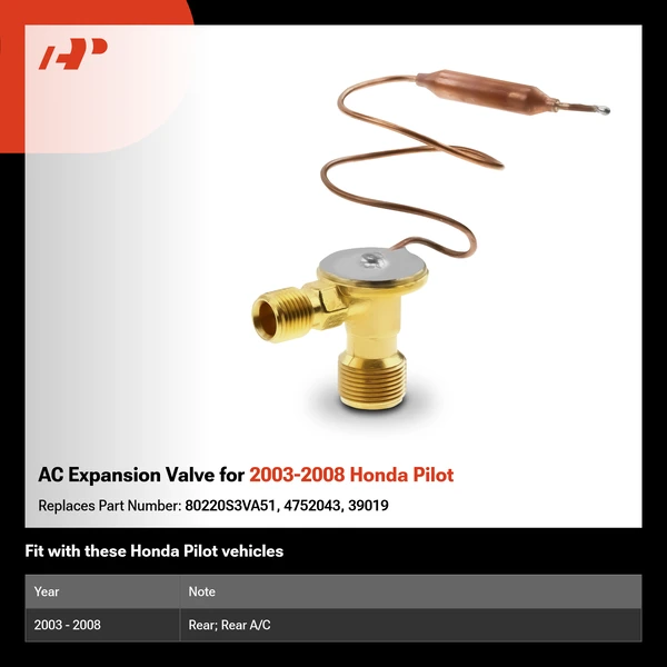 AC Expansion Valve for 2003-2008 Honda Pilot