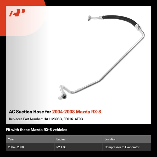 AC Suction Hose for 2004-2008 Mazda RX-8