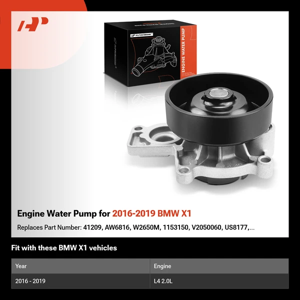 Engine Water Pump for 2016-2019 BMW X1