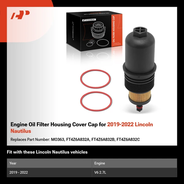 Engine Oil Filter Housing Cover Cap for 2019-2022 Lincoln Nautilus