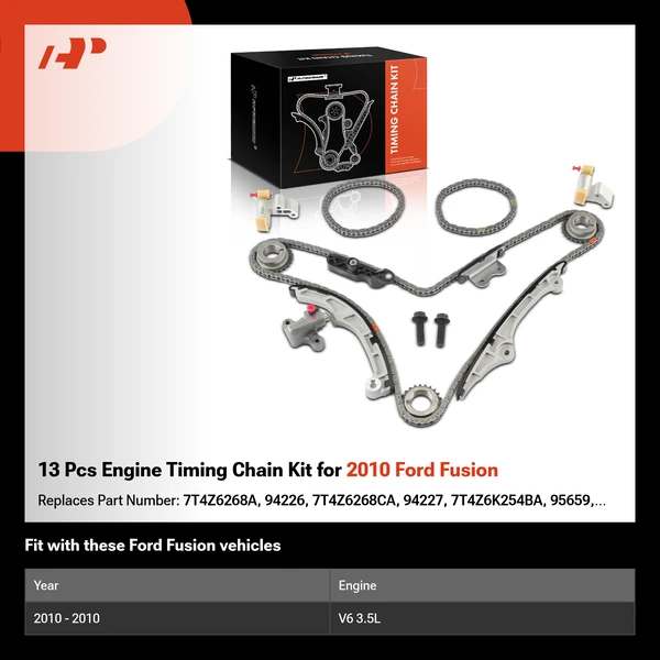 13 Pcs Engine Timing Chain Kit for 2010 Ford Fusion