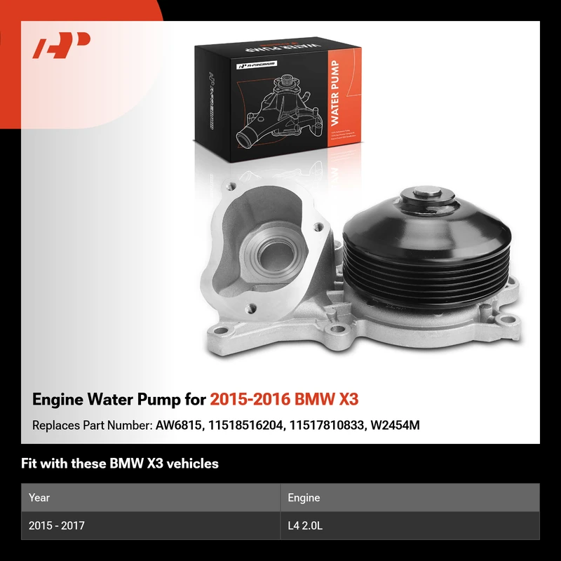 Engine Water Pump for 2015-2016 BMW X3