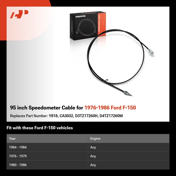 95 inch Speedometer Cable for 1976-1986 Ford F-150