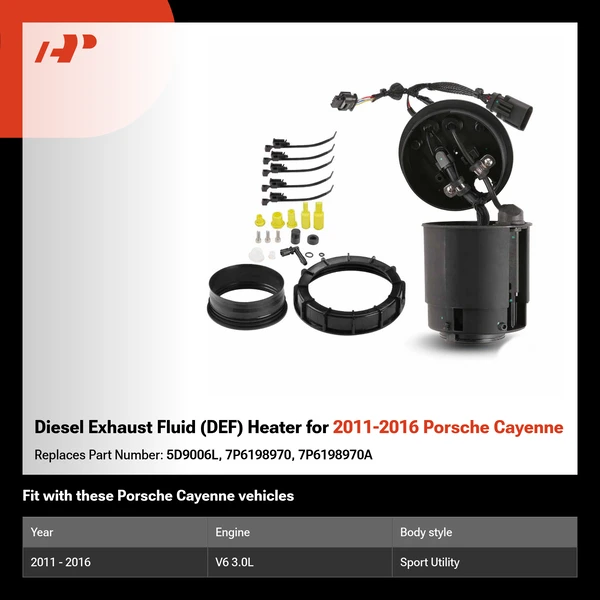 Diesel Exhaust Fluid (DEF) Heater for 2011-2016 Porsche Cayenne