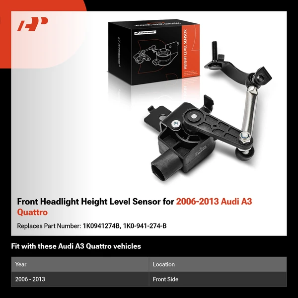 Front Headlight Height Level Sensor for 2006-2013 Audi A3 Quattro