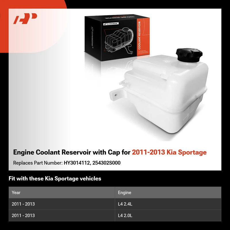 Engine Coolant Reservoir with Cap for 2011-2013 Kia Sportage