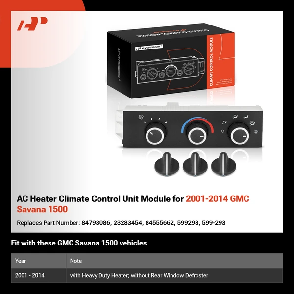 AC Heater Climate Control Unit Module for 2001-2014 GMC Savana 1500
