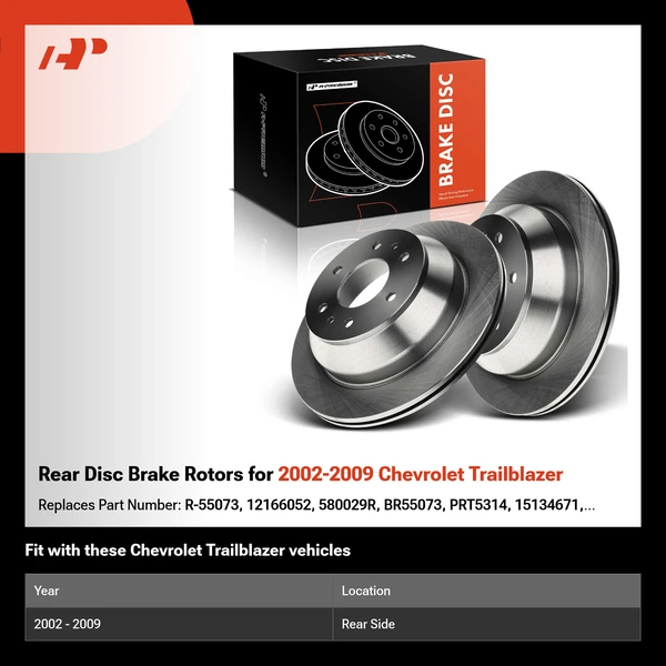 Rear Disc Brake Rotors for 2002-2009 Chevrolet Trailblazer