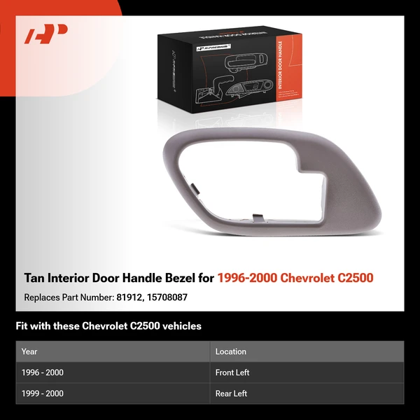 Tan Interior Door Handle Bezel for 1996-2000 Chevrolet C2500