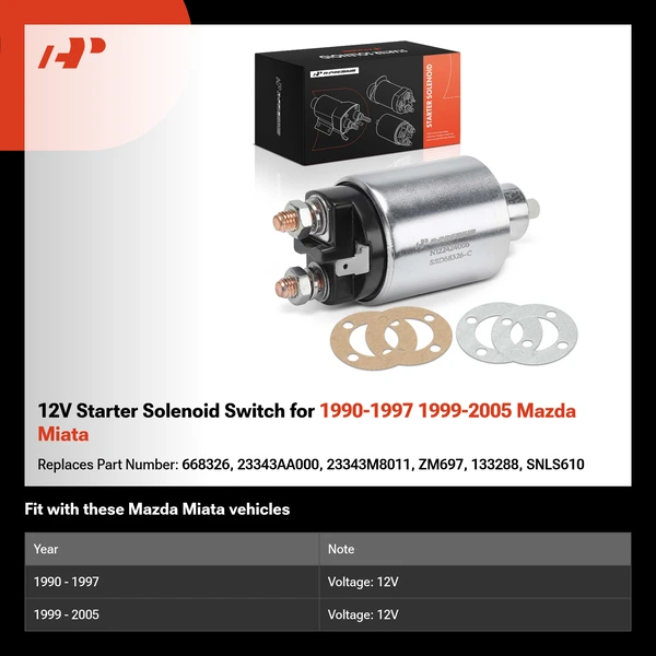 12V Starter Solenoid Switch for 1990-1997 1999-2005 Mazda Miata