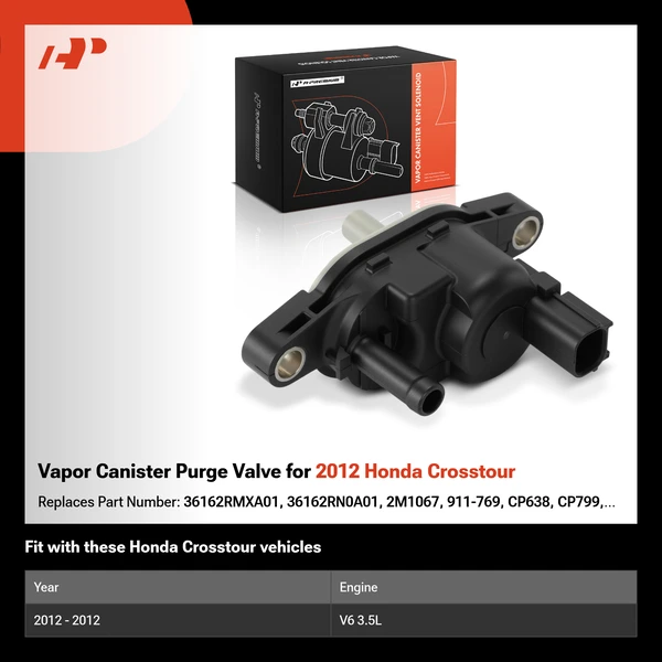 Vapor Canister Purge Valve for 2012 Honda Crosstour