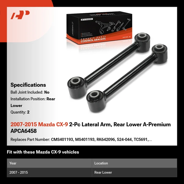 2007-2015 Mazda CX-9 2-Pc Lateral Arm, Rear Lower A-Premium APCA6458