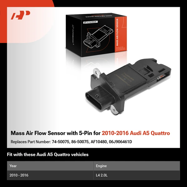 Mass Air Flow Sensor with 5-Pin for 2010-2016 Audi A5 Quattro