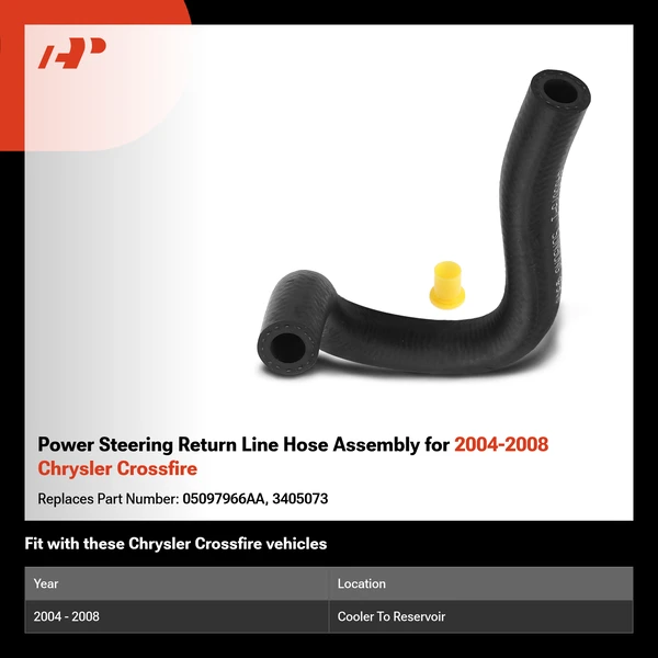 Power Steering Return Line Hose Assembly for 2004-2008 Chrysler Crossfire