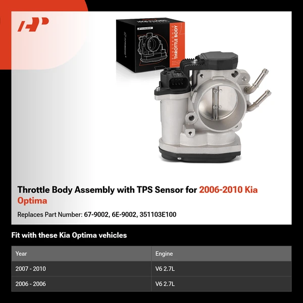Throttle Body Assembly with TPS Sensor for 2006-2010 Kia Optima