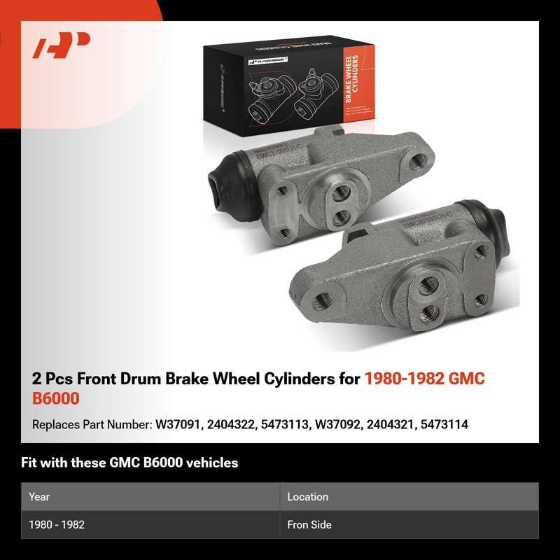 2 Pcs Front Drum Brake Wheel Cylinders for 1980-1982 GMC B6000