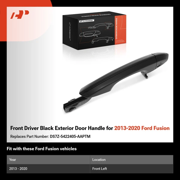 Front Driver Black Exterior Door Handle for 2013-2020 Ford Fusion