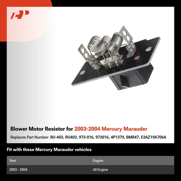 Blower Motor Resistor for 2003-2004 Mercury Marauder