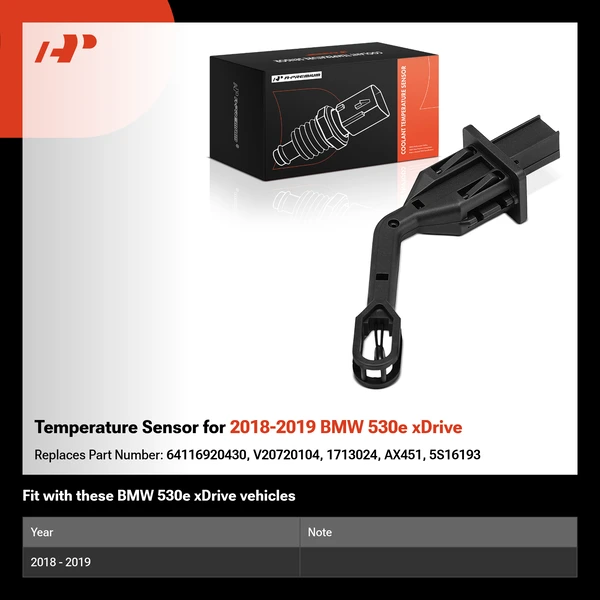 Temperature Sensor for 2018-2019 BMW 530e xDrive