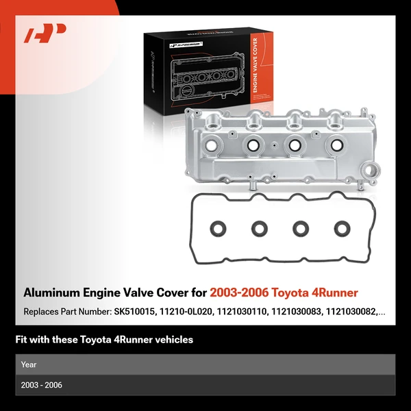 Aluminum Engine Valve Cover for 2003-2006 Toyota 4Runner