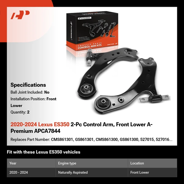 2020-2024 Lexus ES350 2-Pc Control Arm, Front Lower A-Premium APCA7844