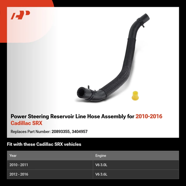 Power Steering Reservoir Line Hose Assembly for 2010-2016 Cadillac SRX