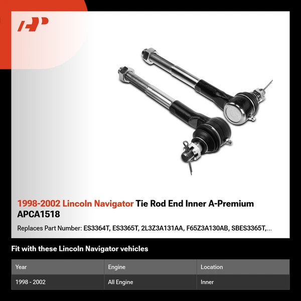 1998-2002 Lincoln Navigator Tie Rod End Inner A-Premium APCA1518