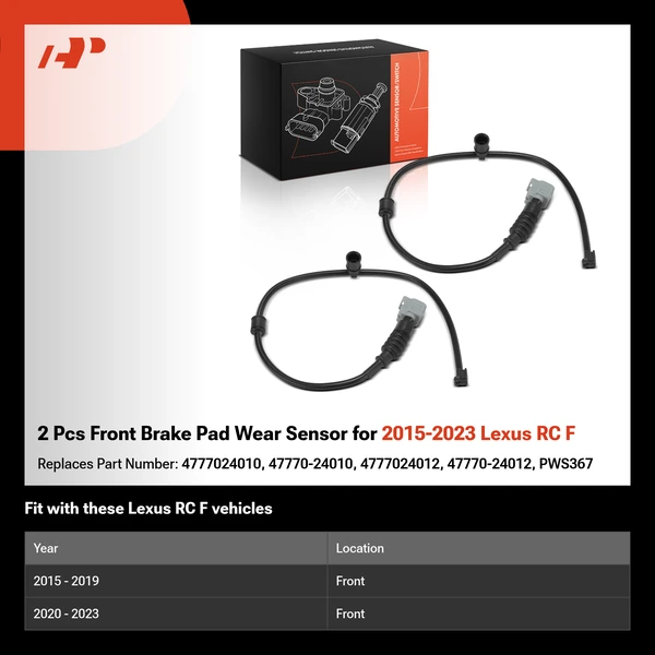 2 Pcs Front Brake Pad Wear Sensor for 2015-2023 Lexus RC F