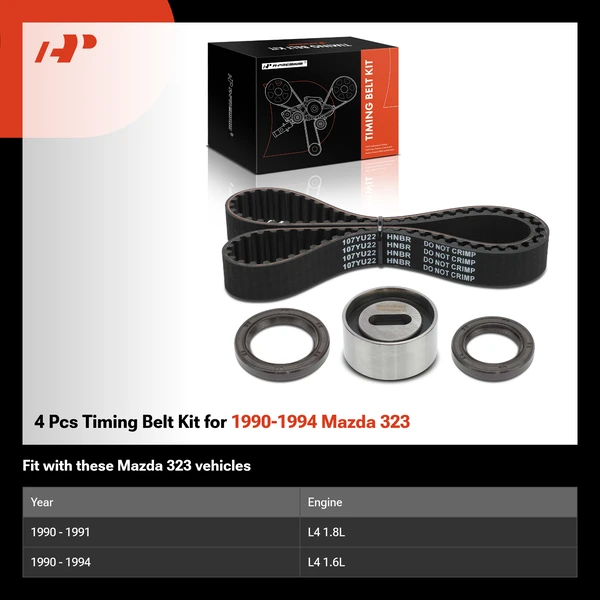 4 Pcs Timing Belt Kit for 1990-1994 Mazda 323