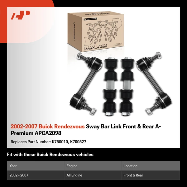 2002-2007 Buick Rendezvous Sway Bar Link Front & Rear A-Premium APCA2098