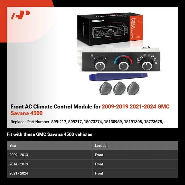 Front AC Climate Control Module for 2009-2019 2021-2024 GMC Savana 4500