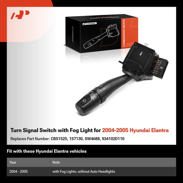 Turn Signal Switch with Fog Light for 2004-2005 Hyundai Elantra