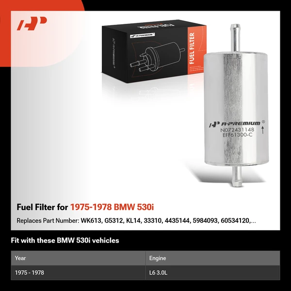Fuel Filter for 1975-1978 BMW 530i