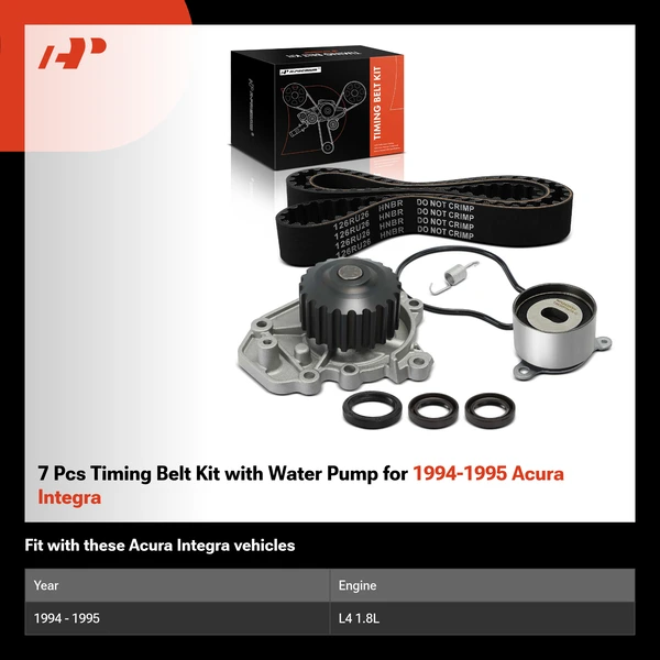7 Pcs Timing Belt Kit with Water Pump for 1994-1995 Acura Integra