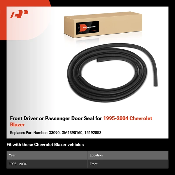 Front Driver or Passenger Door Seal for 1995-2004 Chevrolet Blazer