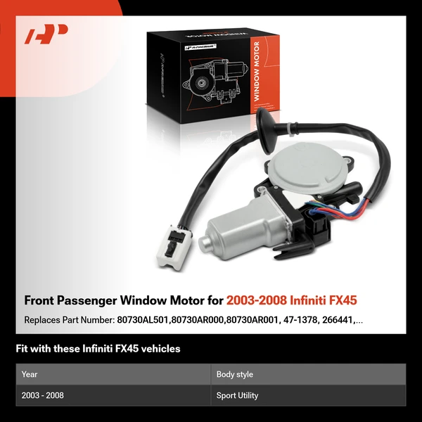 Front Passenger Window Motor for 2003-2008 Infiniti FX45