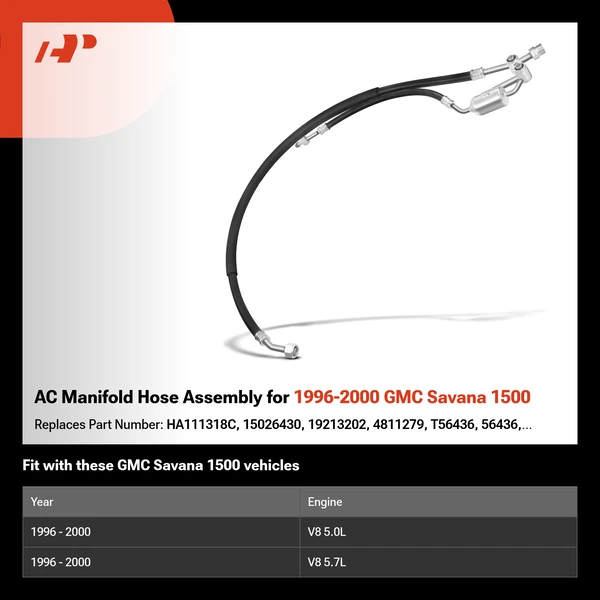 AC Manifold Hose Assembly for 1996-2000 GMC Savana 1500