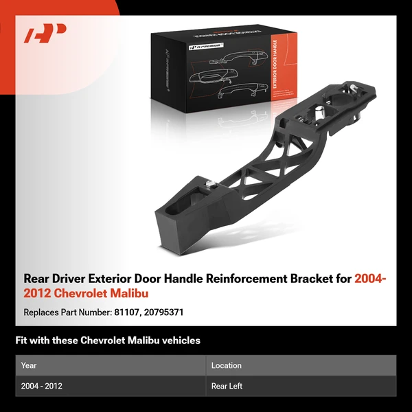 Rear Driver Exterior Door Handle Reinforcement Bracket for 2004-2012 Chevrolet Malibu