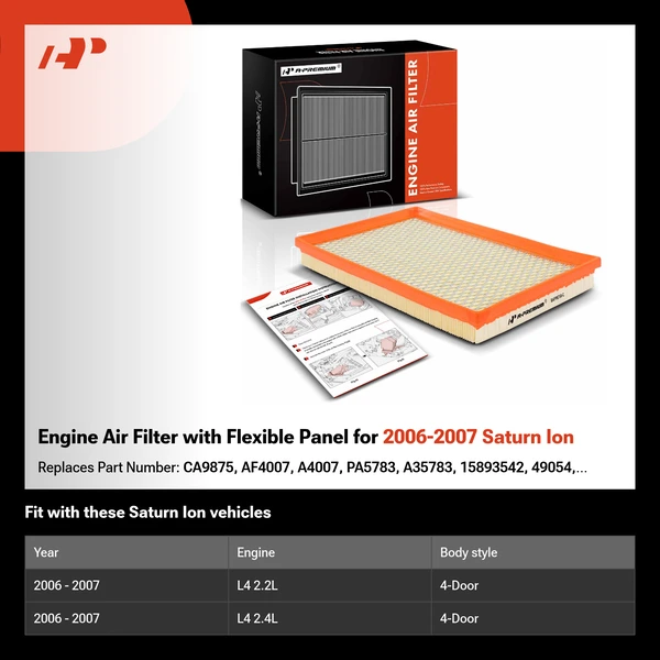 Engine Air Filter with Flexible Panel for 2006-2007 Saturn Ion