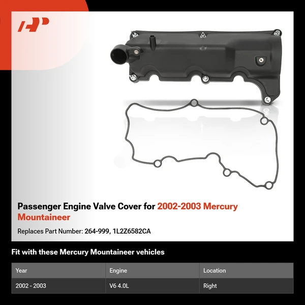 Passenger Engine Valve Cover for 2002-2003 Mercury Mountaineer