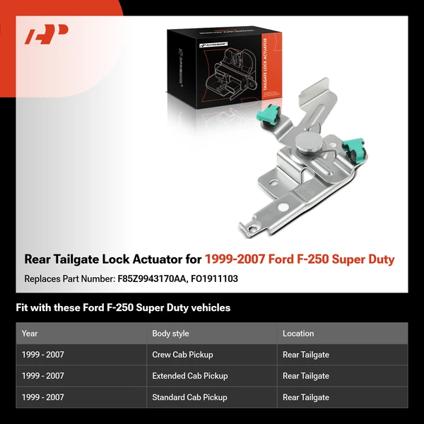 Rear Tailgate Lock Actuator for 1999-2007 Ford F-250 Super Duty